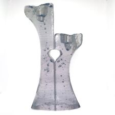 Portacandele di design grandi in vetro Kosta Boda Heart Connect KJELL ENGMAN