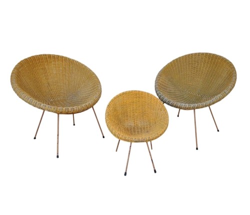 Raro set 3 poltrone - set,