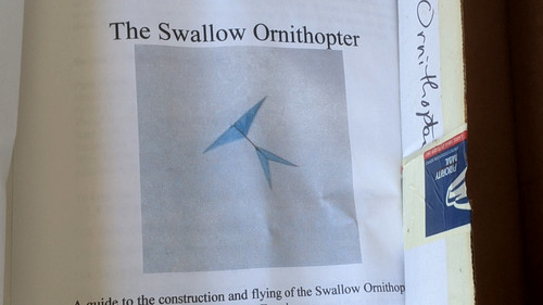 Fying ornithopter balsa model - fying,