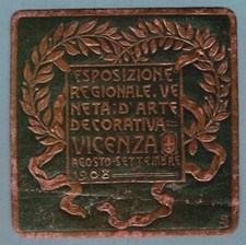 EI0170 Poster Francobollo Italia - Vicenza 1908 Esposizione delle Arti Decorative