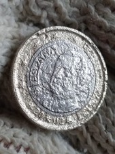 Moneta difettata da 1€ Spagna 2002 "trovata così" con superficie Ruvida e Opaca