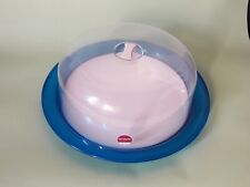 Porta Torta Rotondo, Tortiera Ø 33cm Campana con Vassoio Blu Omada Design