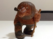 Rare Vintage Anton Sveen Norwegian handcarved wood Troll figure 14 cm