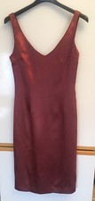 Bellissimo abito Pinko in raso color cipolla tubino longuette Tg 40