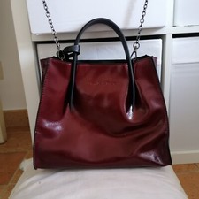 MANILA GRACE Borsa a spalla e a mano in ecopelle bordeaux lucida