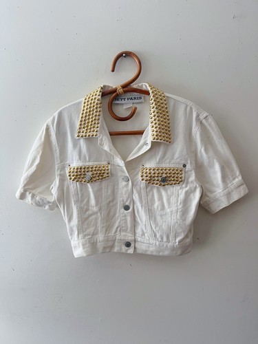 Giacca jeans denim - , borchiata