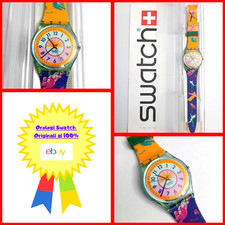 Swatch Gent Nuovo NOS Curling GG117 1992 Vintage Orologio da polso Anni 90