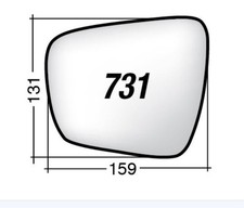 Per Renault Espace V da 2015 Vetro di Ricambio Dx per Specchio Retrovis. 159x131