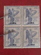1922 Italy Regno Vittoria Alata Libia quartina n 37 c 25 €30 da Serie S 6 MNH**