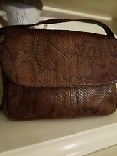 Borsa Donna, Modello Postina,  In  Vero Pitone Marrone,