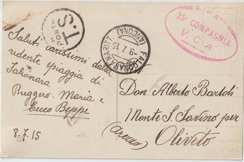 1915 franchigia con annullo - 1915, 25