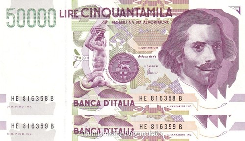 Lotto 000 lire - lire, bernini