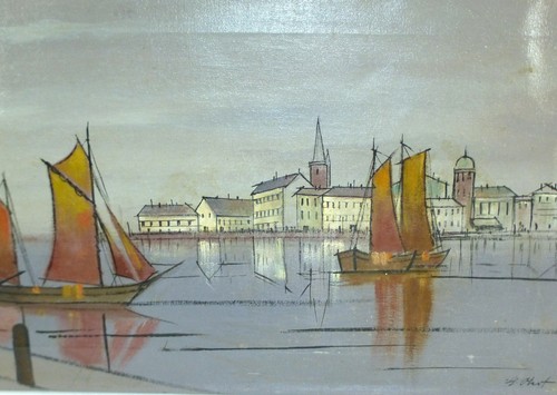 Immagine dipinto firmato porto - dipinto,