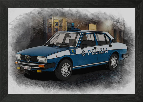 Alfa romeo polizia poster - romeo, arte