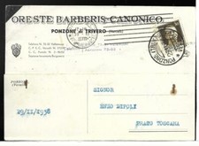 COMMERCIALE (1260) - PONZONE DI TRIVERO Oreste BARBERIS-CANONICO - FG/Vg 1938