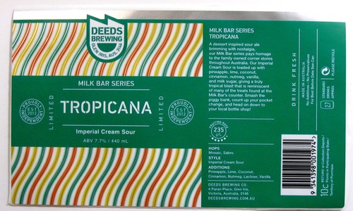 Deeds brewing tropicana birra - brewing,