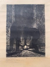 Renato Natali (Livorno 1883- 1979 )- Toscana - acquaforte firmata - Labronici