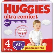 60 PANNOLINI HUGGIES MUTANDINA - TAGLIA 4, 9-14 KG (4 PACCHI DA 15)