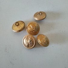 5 Bottoni aeronautica militare in ottone dorato per giacca mm 20