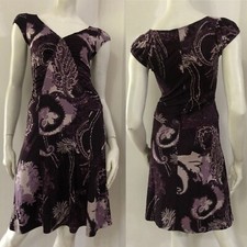 PENNYPULL Vestito abito viola fantasia Tg S