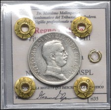 Regno d'italia 1 Lira 1915 Non Comune BBSPL Vittorio Emanuele III monete  
