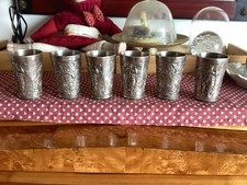 Set 6 Bicchieri Antichi in Peltro - H.E. Simpson Ealing - Fine Ottocento