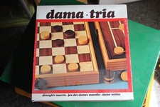 DAMA TRIA GIOCO DA TAVOLO DIDATTO PEDINE DAMA DRAUGHTS MORRIS VINTAGE ANNI 80