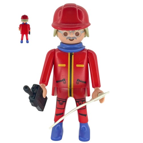 Playmobil figura operaio rosso