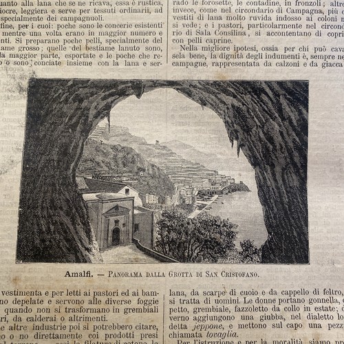 Stampa 1891 amalfi - amalfi, grotta