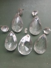 GOCCE DI CRISTALLO LOTTO N° 10 PZ PER LAMPADARIO USATE ORIGINALI EPOCA ANNI '50