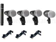 KIT 5 MICROFONI PER BATTERIA CON  supporti klip e CUSTODIA 1pcs