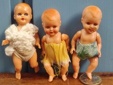 LOTTO 3 MINI BAMBOLOTTI MQ GIOCATTOLI MARCO QUERZOLA 7,5cm ANNI '60 OCCHI MOBILI