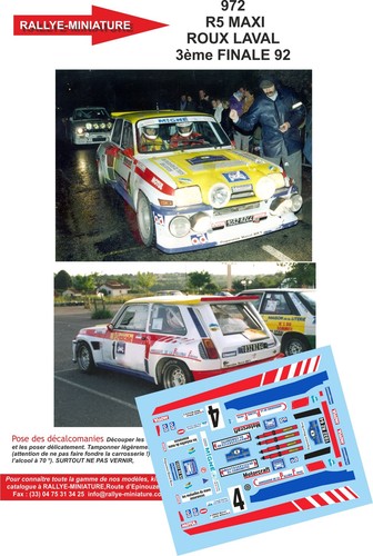 Decals ref 0972 renault - 1/43, 5