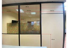 Pareti mobili componibili in alluminio (due pareti) per uffici.