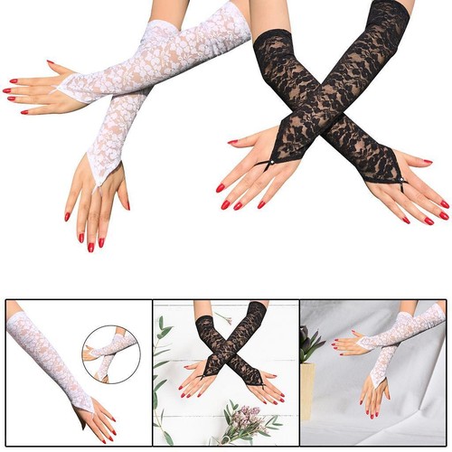 Guanti lunghi pizzo 7 - in,