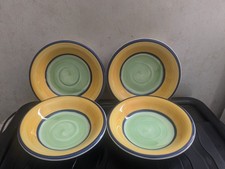 Ciotole Pasta Dessert Made In Italy Giallo E Verde Girocollo Dipinte A Mano Ternana