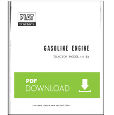Trattore Fiat 411Rb Manuale officina riparazione motore Workshop manual gasoline