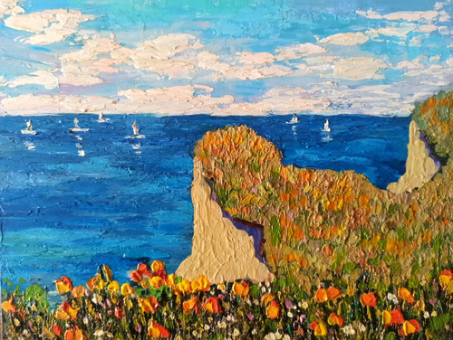 Dipinto olio paesaggio marino