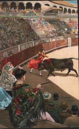 Antigua postal tauromaquia - antigua,