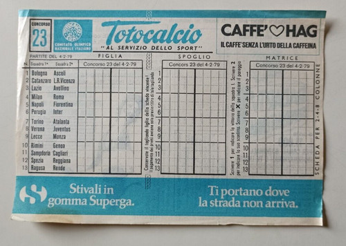 8381 schedina totocalcio - 8381,