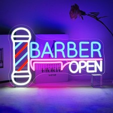 ineonlife Barber Open Neon,Open Scritte Neon per la Decorazione Della Parete, Sc
