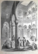 Stampa antica ALGERI Cortile