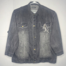 Giacca Pelle Denim Vintage