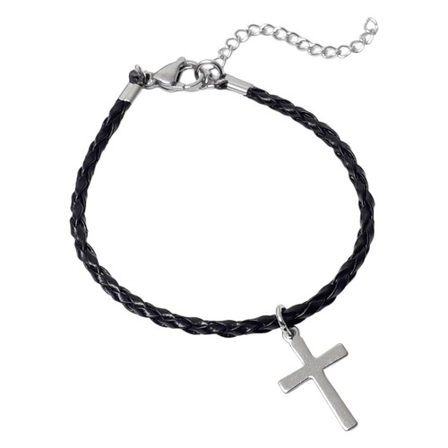 Bracciale con croce acciaio - con, in