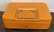 Vintage Orange Metal Cash Box