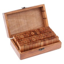 70pcs FAI DA TE in Legno Numero di Alfabeto Francobolli D'epoca Diario