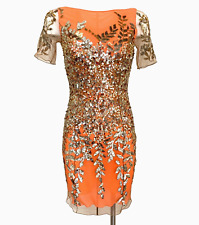 Autentico abito/abito da cocktail BLUMARINE paillettes perline impreziosito maniche corte