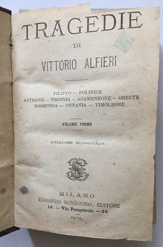 Vittorio alfieri tragedie - alfieri,