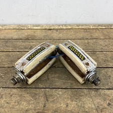 Pedali arco vintage 9/16 in bianco blocco punto riflettore gioiello anni 60 70 muscle bike