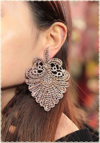 Orecchini pizzo macrame - orecchini,